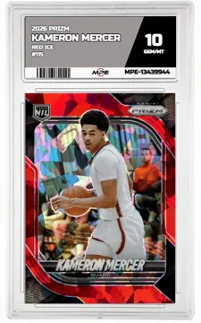 2026 PRIZM Red Ice #115 KAMERON MERCER MPE 10 GEM/MT — graded card up for auction