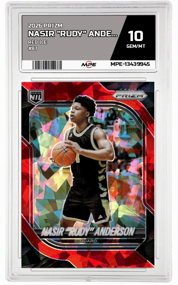 2026 PRIZM Red Ice #87 NASIR "RUDY" ANDERSON MPE 10 GEM/MT — graded card auctioned from the MPE vault