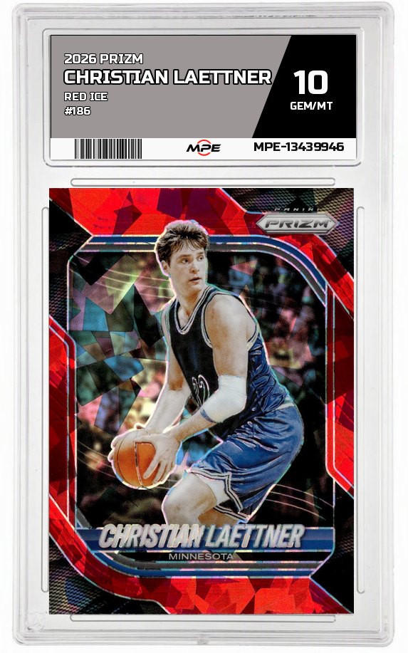 2026 PRIZM Red Ice #186 CHRISTIAN LAETTNER MPE 10 GEM/MT — graded card auctioned from the MPE vault