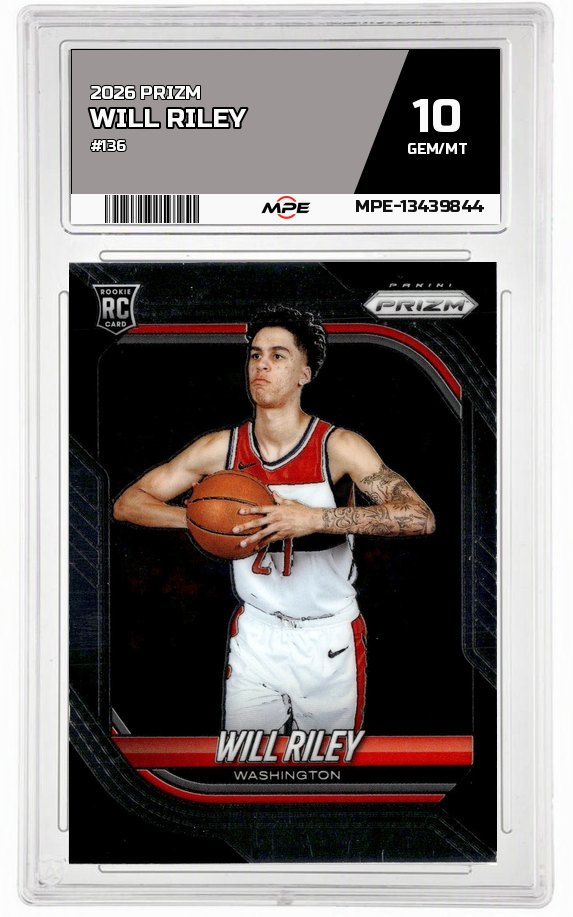 2026 PRIZM #136 WILL RILEY MPE 10 GEM/MT — graded card auctioned from the MPE vault
