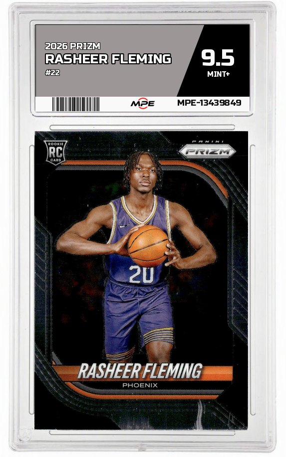 2026 PRIZM #22 RASHEER FLEMING MPE 9.5 MINT+ — graded card auctioned from the MPE vault