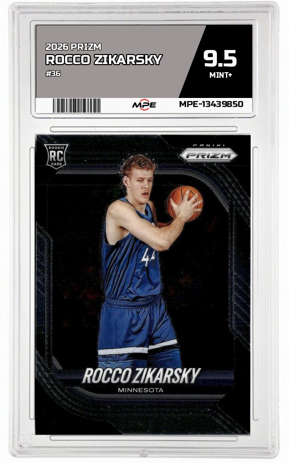 2026 PRIZM #36 ROCCO ZIKARSKY MPE 9.5 MINT+ — graded card auctioned from the MPE vault