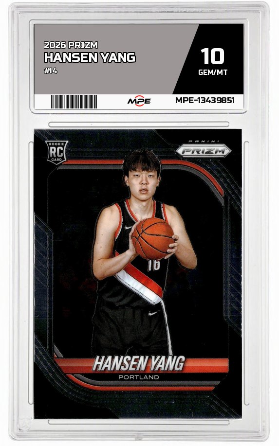 2026 PRIZM #14 HANSEN YANG MPE 10 GEM/MT — graded card auctioned from the MPE vault