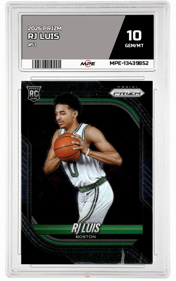 2026 PRIZM #53 RJ LUIS MPE 10 GEM/MT — graded card auctioned from the MPE vault