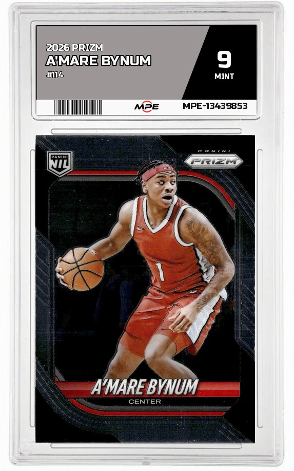 2026 PRIZM #114 A'MARE BYNUM MPE 9 MINT — graded card auctioned from the MPE vault