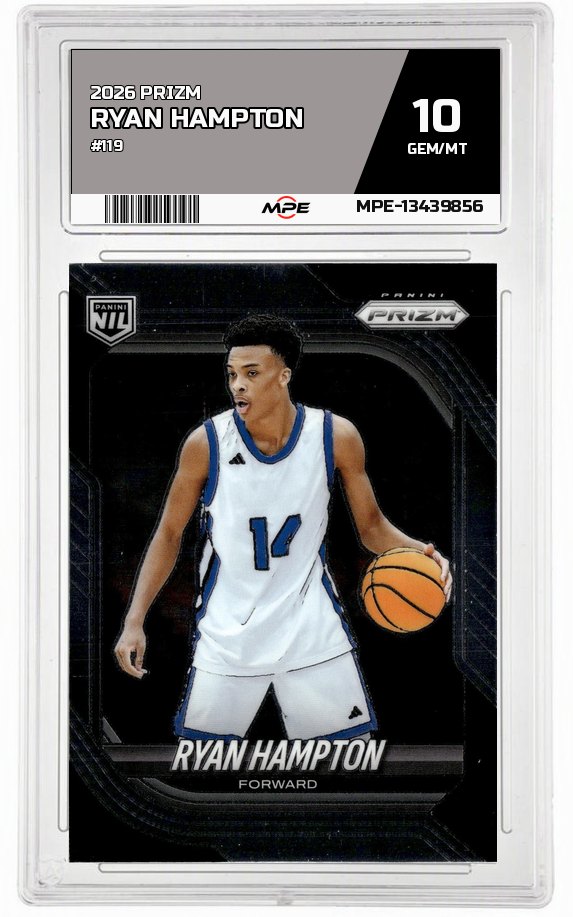 2026 PRIZM #119 RYAN HAMPTON MPE 10 GEM/MT — graded card auctioned from the MPE vault