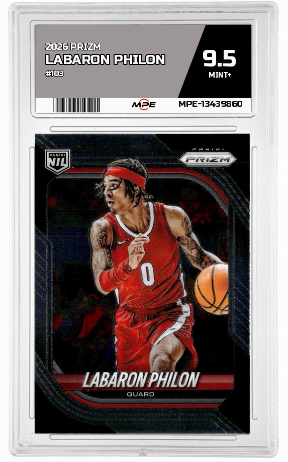 2026 PRIZM #103 LABARON PHILON MPE 9.5 MINT+ — graded card auctioned from the MPE vault