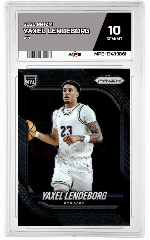2026 PRIZM #71 YAXEL LENDEBORG MPE 10 GEM/MT — graded card auctioned from the MPE vault