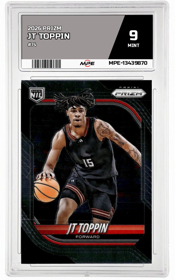 2026 PRIZM #74 JT TOPPIN MPE 9 MINT — graded card auctioned from the MPE vault