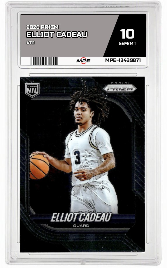 2026 PRIZM #111 ELLIOT CADEAU MPE 10 GEM/MT — graded card auctioned from the MPE vault