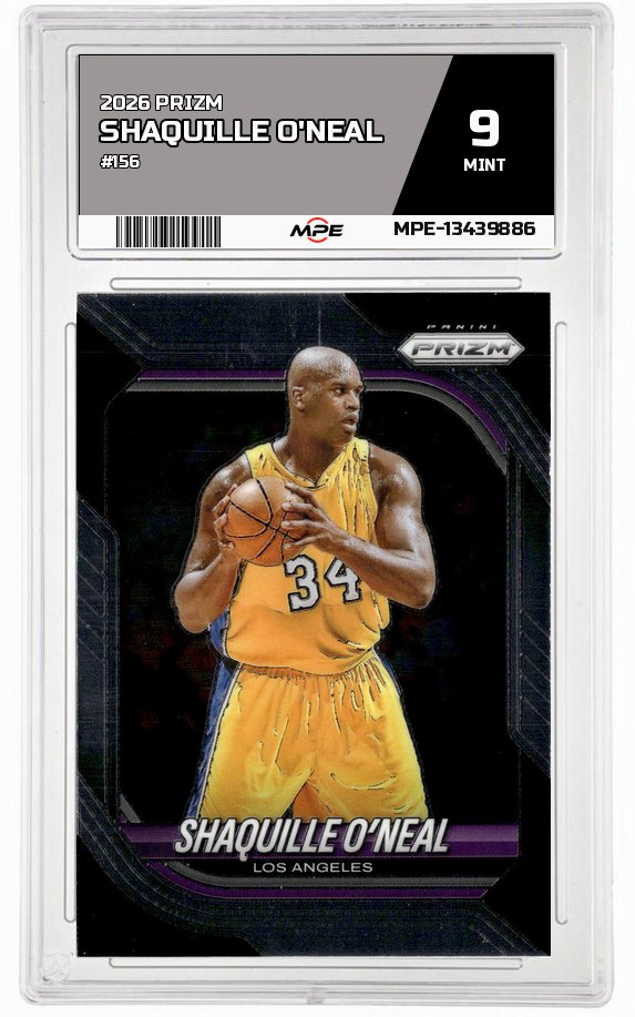 2026 PRIZM #156 SHAQUILLE O'NEAL MPE 9 MINT — graded card auctioned from the MPE vault