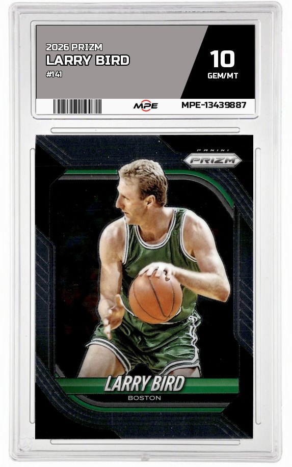 2026 PRIZM #141 LARRY BIRD MPE 10 GEM/MT — graded card auctioned from the MPE vault