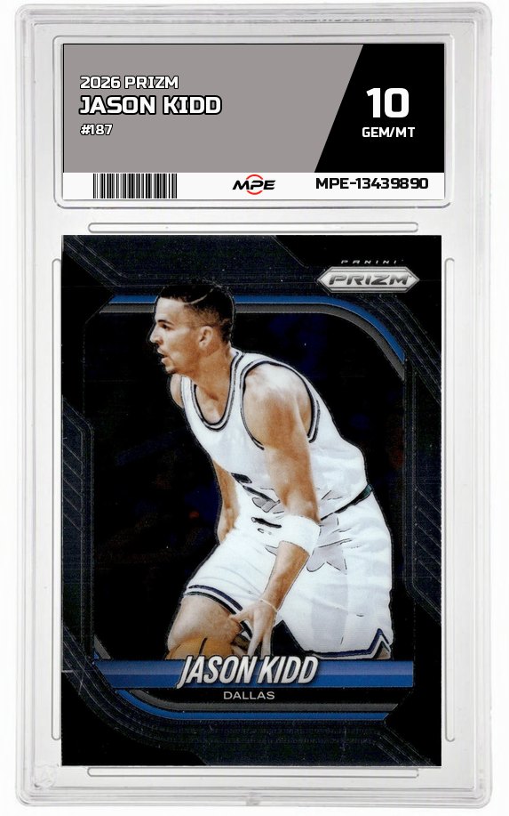 2026 PRIZM #187 JASON KIDD MPE 10 GEM/MT — graded card auctioned from the MPE vault