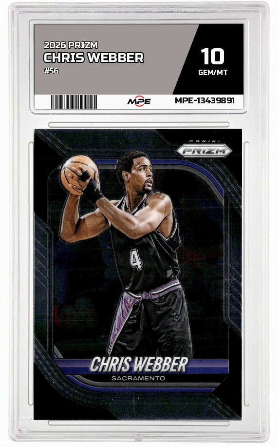 2026 PRIZM #56 CHRIS WEBBER MPE 10 GEM/MT — graded card auctioned from the MPE vault