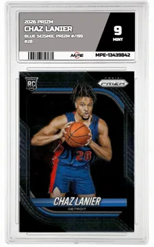 2026 PRIZM Blue Seismic Prizm #/199 #28 CHAZ LANIER MPE 9 MINT — graded card up for auction