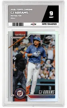 2026 TOPPS CHROME REFRACTOR #243 CJ ABRAMS MPE 9 MINT — graded card up for auction