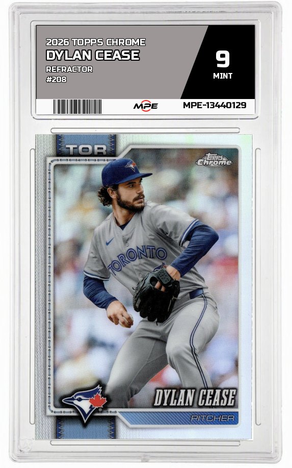 2026 TOPPS CHROME REFRACTOR #208 DYLAN CEASE MPE 9 MINT — graded card auctioned from the MPE vault