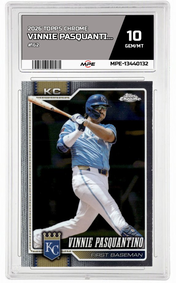 2026 TOPPS CHROME #162 VINNIE PASQUANTINO MPE 10 GEM/MT — graded card auctioned from the MPE vault