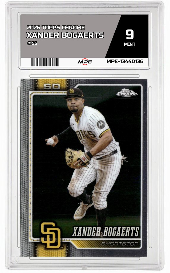 2026 TOPPS CHROME #155 XANDER BOGAERTS MPE 9 MINT — graded card auctioned from the MPE vault