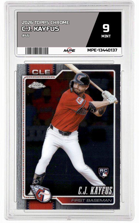 2026 TOPPS CHROME #46 C.J. KAYFUS MPE 9 MINT — graded card auctioned from the MPE vault