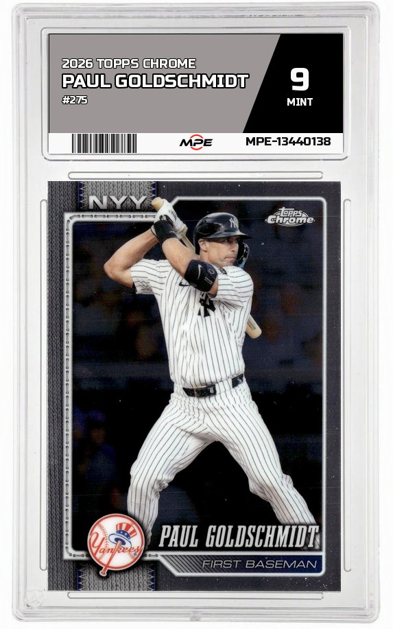 2026 TOPPS CHROME #275 PAUL GOLDSCHMIDT MPE 9 MINT — graded card auctioned from the MPE vault
