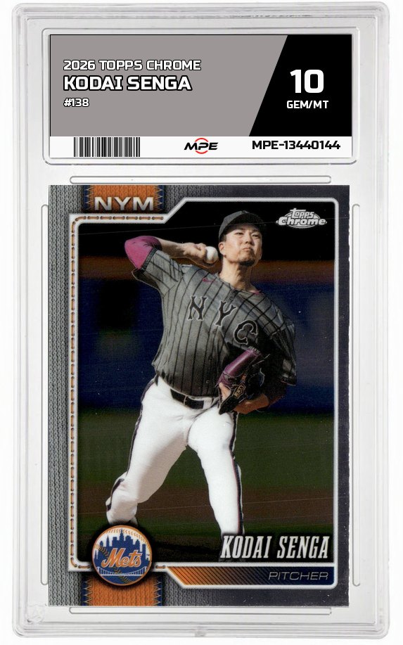 2026 TOPPS CHROME #138 KODAI SENGA MPE 10 GEM/MT — graded card auctioned from the MPE vault