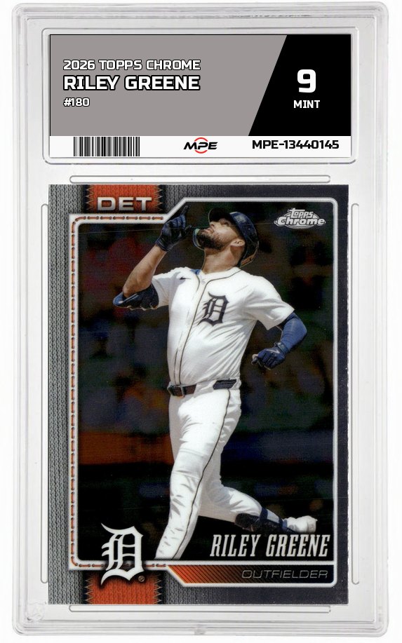 2026 TOPPS CHROME #180 RILEY GREENE MPE 9 MINT — graded card auctioned from the MPE vault