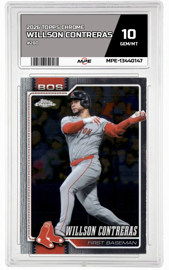2026 TOPPS CHROME #280 WILLSON CONTRERAS MPE 10 GEM/MT — graded card auctioned from the MPE vault
