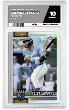 2026 TOPPS CHROME REFRACTOR #283 SALVADOR PEREZ MPE 10 GEM/MT — graded card up for auction