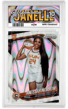 2025 PRIZM WNBA WHITE SEISMIC #146 ANEESAH MORROW MPE 10 GEM/MT — graded card up for auction