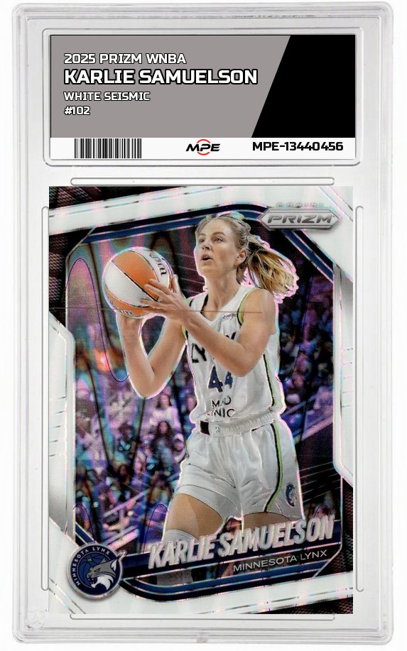 2025 PRIZM WNBA WHITE SEISMIC #102 KARLIE SAMUELSON — graded card auctioned from the MPE vault