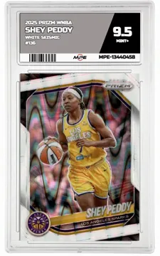 2025 PRIZM WNBA WHITE SEISMIC #136 SHEY PEDDY MPE 9.5 MINT+ — graded card up for auction