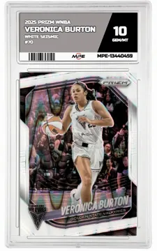 2025 PRIZM WNBA WHITE SEISMIC #70 VERONICA BURTON MPE 10 GEM/MT — graded card up for auction