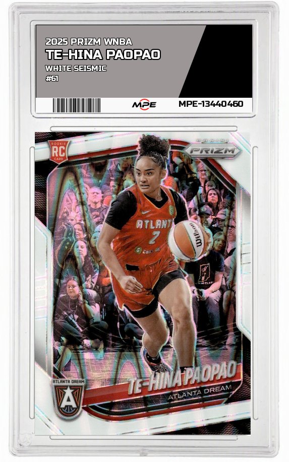 2025 PRIZM WNBA WHITE SEISMIC #61 TE-HINA PAOPAO — graded card auctioned from the MPE vault