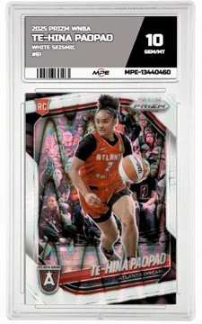 2025 PRIZM WNBA WHITE SEISMIC #61 TE-HINA PAOPAO MPE 10 GEM/MT — graded card up for auction
