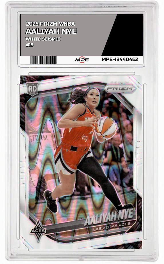 2025 PRIZM WNBA WHITE SEISMIC #15 AALIYAH NYE — graded card auctioned from the MPE vault