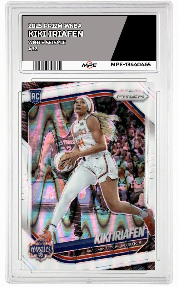 2025 PRIZM WNBA WHITE SEISMIC #72 KIKI IRIAFEN — graded card auctioned from the MPE vault