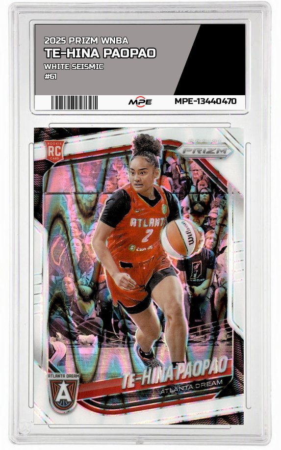 2025 PRIZM WNBA WHITE SEISMIC #61 TE-HINA PAOPAO — graded card auctioned from the MPE vault