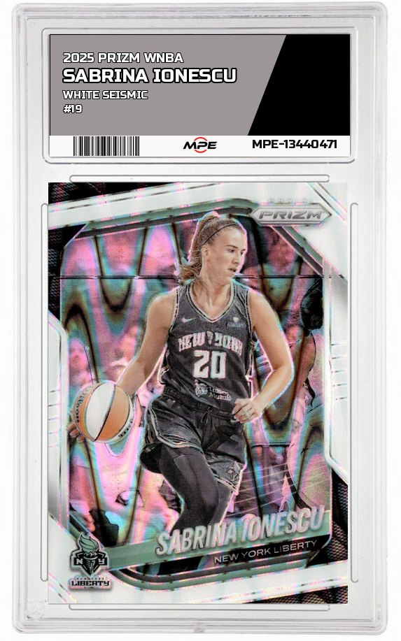 2025 PRIZM WNBA WHITE SEISMIC #19 SABRINA IONESCU — graded card auctioned from the MPE vault
