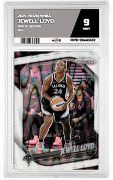 2025 PRIZM WNBA WHITE SEISMIC #57 JEWELL LOYD MPE 9 MINT — graded card up for auction
