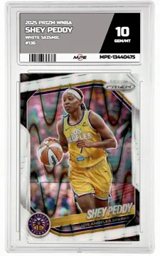 2025 PRIZM WNBA WHITE SEISMIC #136 SHEY PEDDY MPE 10 GEM/MT — graded card up for auction