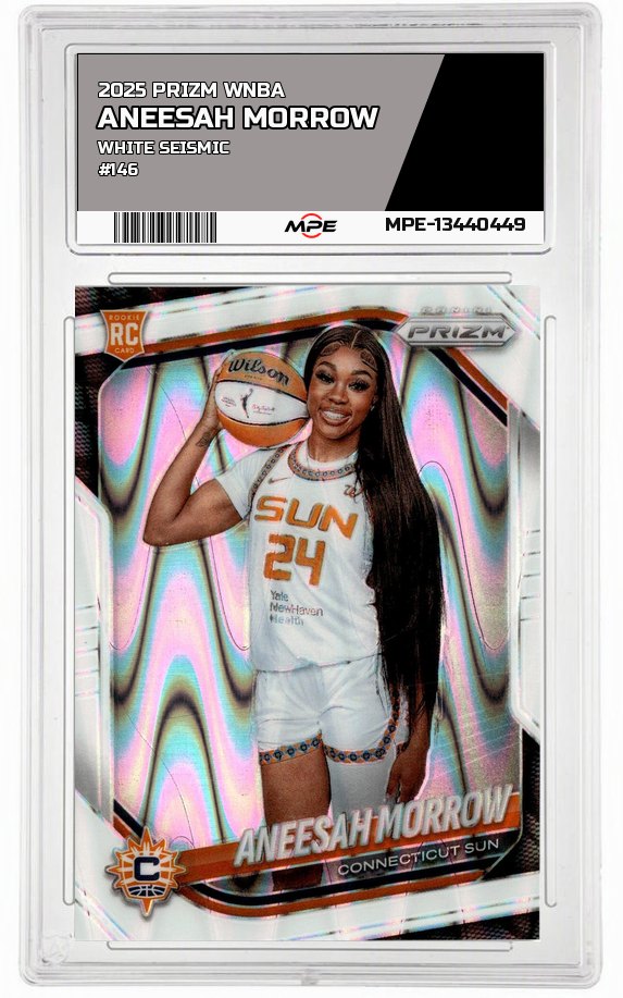 2025 PRIZM WNBA WHITE SEISMIC #146 ANEESAH MORROW — graded card auctioned from the MPE vault