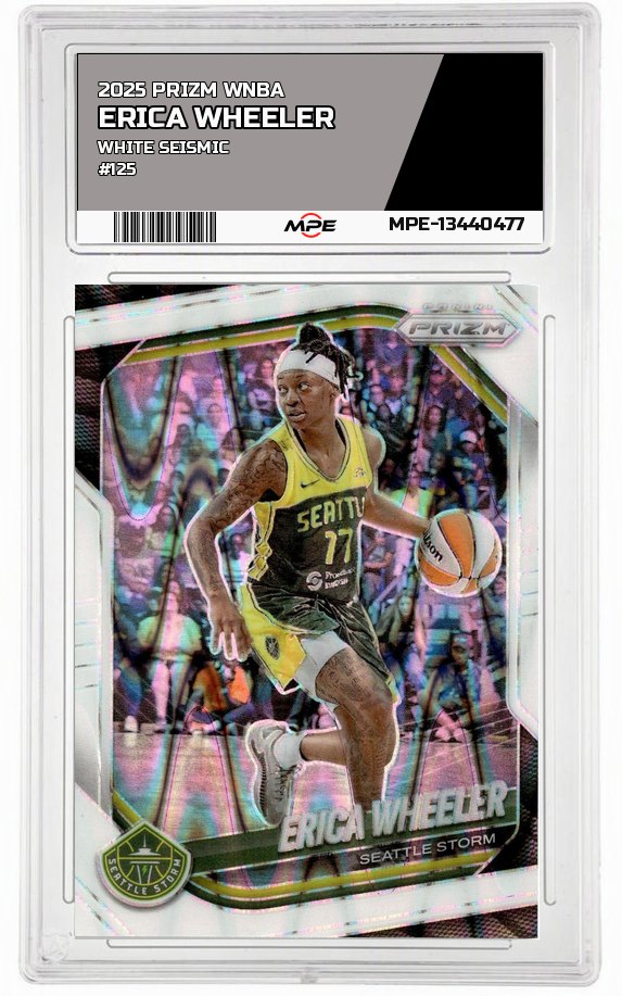 2025 PRIZM WNBA WHITE SEISMIC #125 ERICA WHEELER — graded card auctioned from the MPE vault