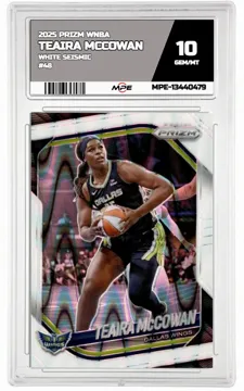 2025 PRIZM WNBA WHITE SEISMIC #48 TEAIRA MCCOWAN MPE 10 GEM/MT — graded card up for auction