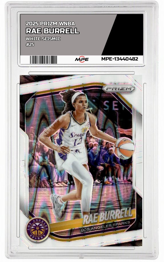 2025 PRIZM WNBA WHITE SEISMIC #25 RAE BURRELL — graded card auctioned from the MPE vault