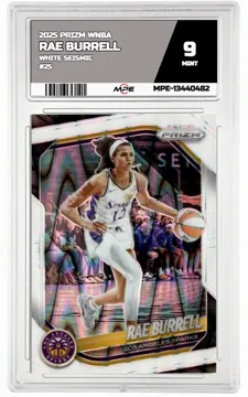 2025 PRIZM WNBA WHITE SEISMIC #25 RAE BURRELL MPE 9 MINT — graded card up for auction