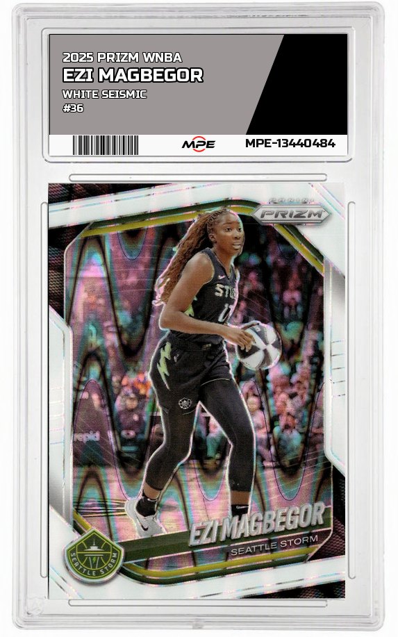 2025 PRIZM WNBA WHITE SEISMIC #36 EZI MAGBEGOR — graded card auctioned from the MPE vault