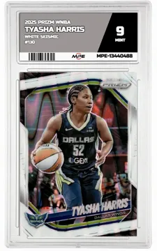 2025 PRIZM WNBA WHITE SEISMIC #130 TYASHA HARRIS MPE 9 MINT — graded card up for auction