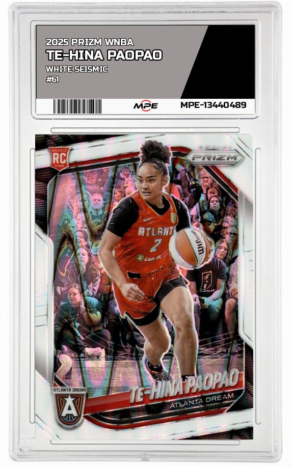 2025 PRIZM WNBA WHITE SEISMIC #61 TE-HINA PAOPAO — graded card auctioned from the MPE vault