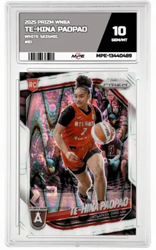 2025 PRIZM WNBA WHITE SEISMIC #61 TE-HINA PAOPAO MPE 10 GEM/MT — graded card up for auction